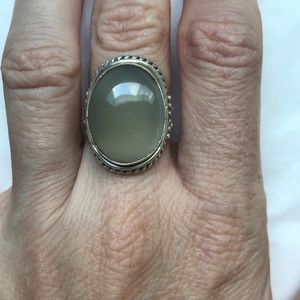 Vintage 925 sterling silver smoky quartz ring